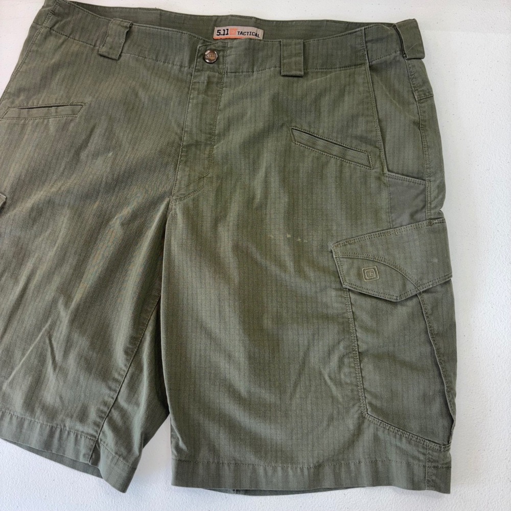 5.11 Tactical Ripstop Cargo Shorts Men's Green Utility Hiking Outdoors Camp 36 - Picture 6 of 16